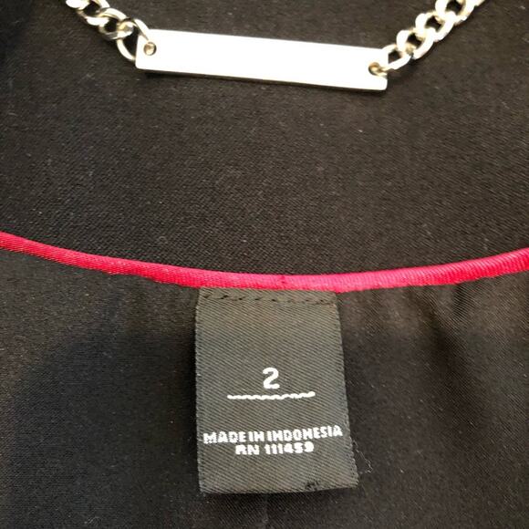 WHBM black pleated peplum hem button front blazer size 2 - Picture 8 of 16